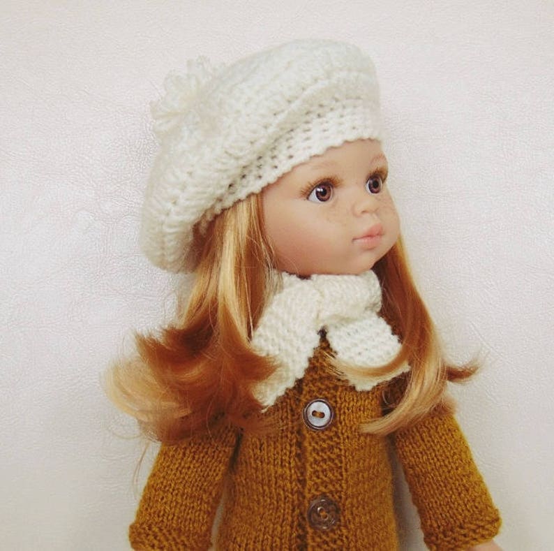 Paola Reina doll, beret and scarf, Minouche doll, Corolle Les Cheries, Little Darling doll, hearts4hearts doll image 5