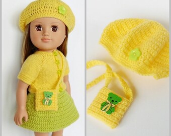 18 inch doll beret, 18 inch doll,18 inch doll purse, 18 inch doll clothes, American girl doll, doll beret, doll accessories