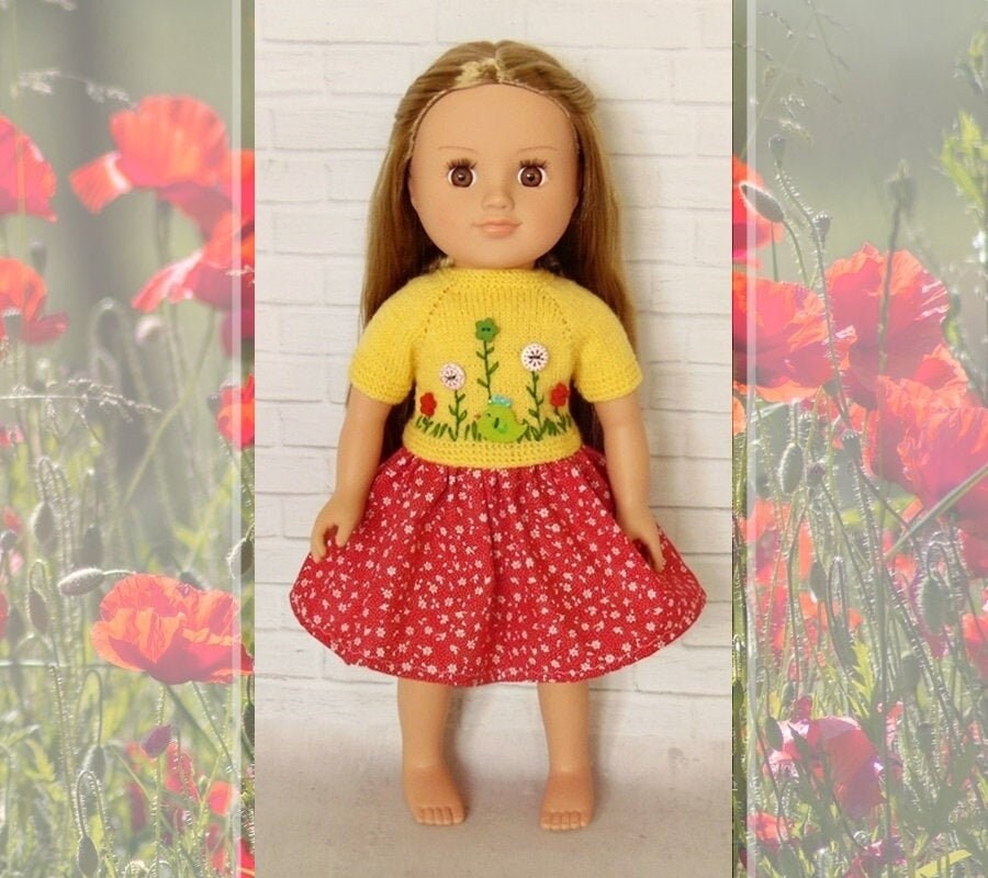 american girl flower sweater and skirt