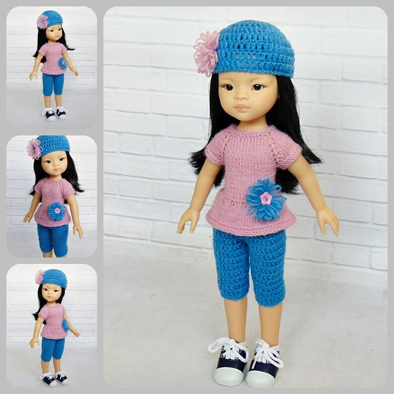 14 inch doll outfit Paola Reina Christmas gifts doll sweater, doll hat image 7
