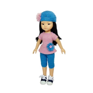 14 inch doll outfit Paola Reina Christmas gifts doll sweater, doll hat image 6
