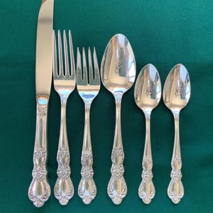 Vintage 6 Piece Silverplate Place Setting 1847 Rogers Bros International Silver Heritage Pattern