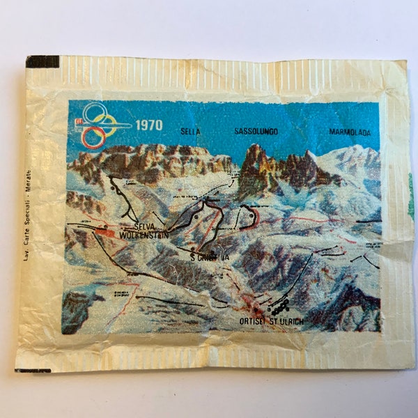 Vintage Italian Sugar Packet Sachet Advertising 1970 FIS Alpine World Ski Championships Collectible Sucrology Ephemera