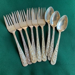 S. Kirk & Son Sterling Silver Floral Repousse Flatware Utensils Vintage Forks And Spoons - You Choose Sold Individually - No Monograms