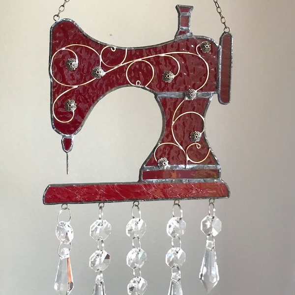 Antique Stained Glass Sewing Machine Etsy