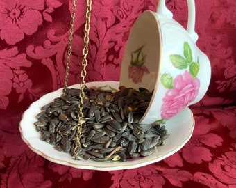 Tasse à thé mangeoire pour oiseaux, tasse à thé et soucoupe vintage avec roses roses suspendues, décoration de jardin et de terrasse