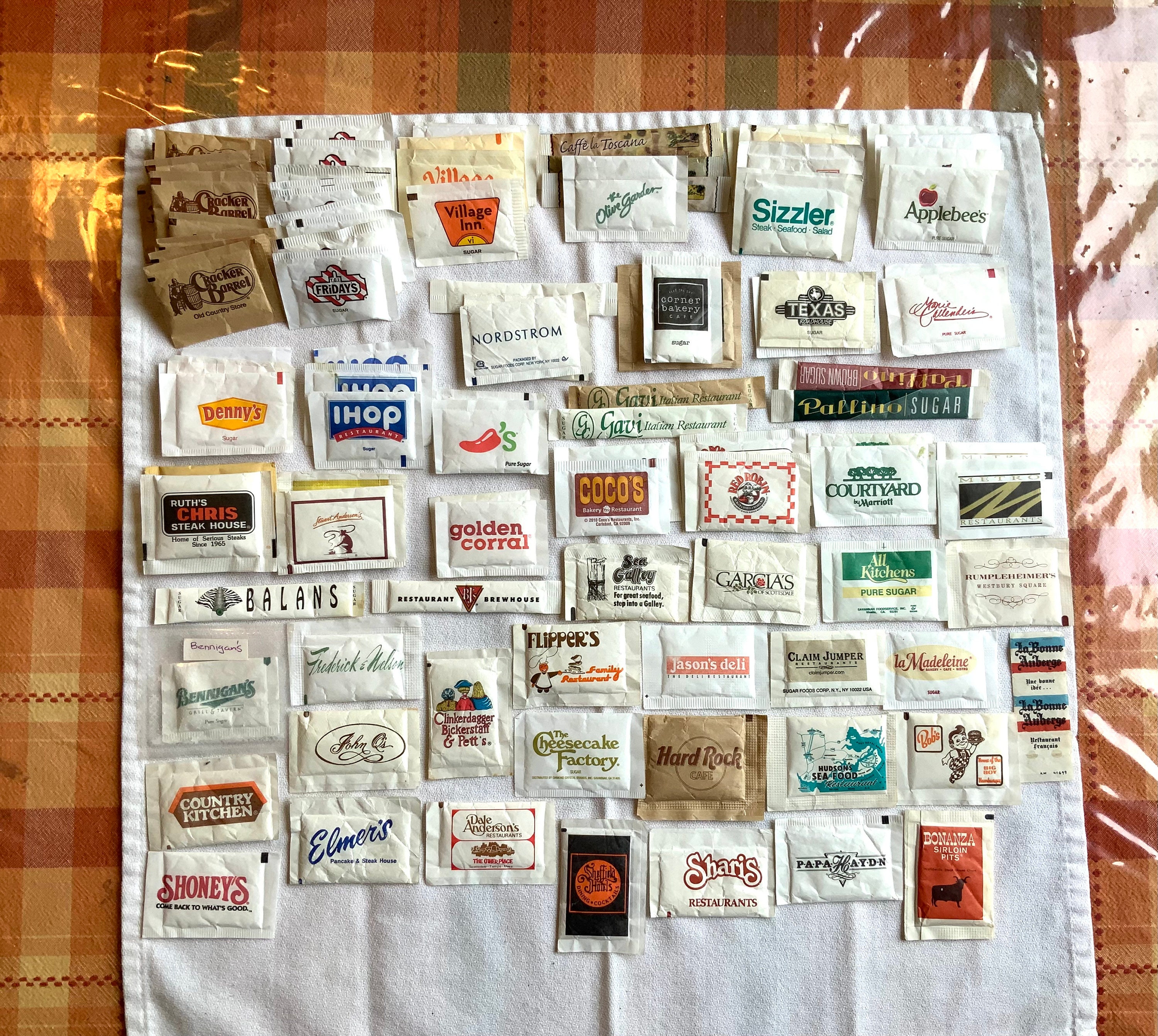 105 Sugar Packets Advertising American Restaurants Vintage Collectible Sucrology Advertisement Ephemera