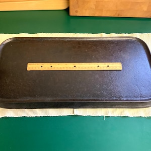 Vintage Lodge Cast Iron Griddle #9 Large Heavy Rectangular 23 x 10.5 Inch Pancake Pan