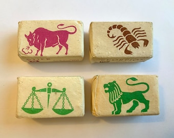 Vintage Zodiac Sign Germany Sugar Cube Packet Sachet Advertisement Diamant Zucker Scorpio Taurus Libra Leo  Sucrology Epemera