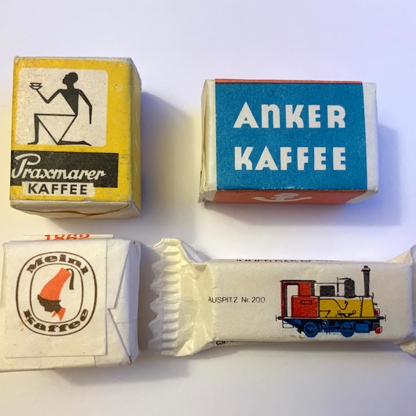 Vintage Austrian Sugar Cube Packet Sachet Coffee Brand Advertising Anker Praxmarer Meini Kaffee Collectible Sucrology Ephemera