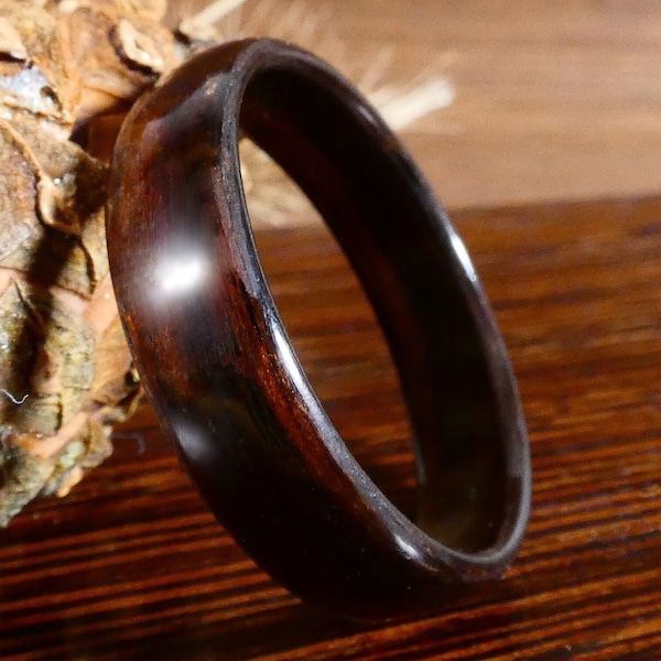 Ebony wood ring - Wedding ring for him, for her - Handmade wooden engagement ring