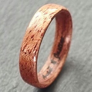 Customizable Mahogany Wood Ring - Wedding Band for Him, for Her - Handmade Customizable Wood Engagement Ring