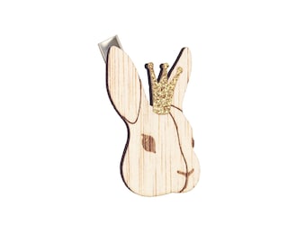 Barette en bois Lili le Lapin - Couronne