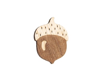 Broche en bois Gland