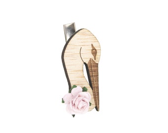 Barette en bois Célestine la Cigogne - Fleur