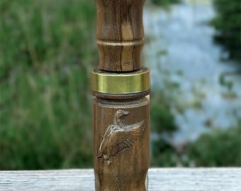 Custom Duck Call engraved walnut