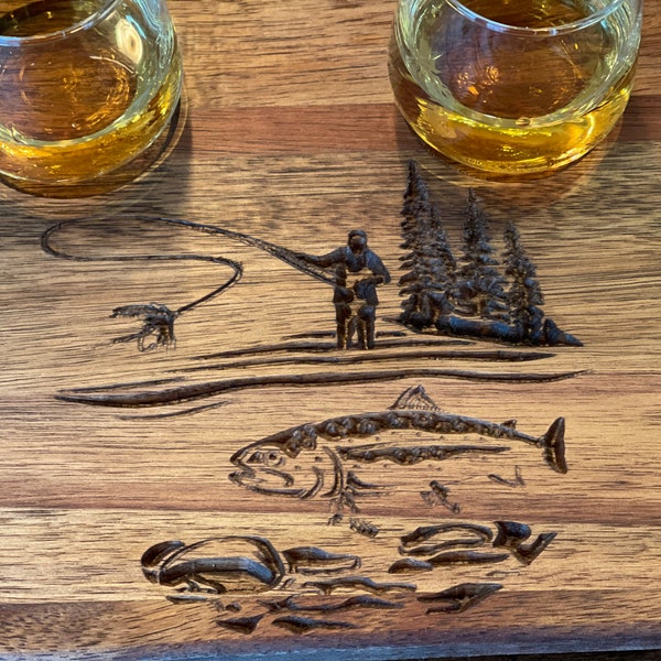Fly Fishing Whiskey Glass Etsy