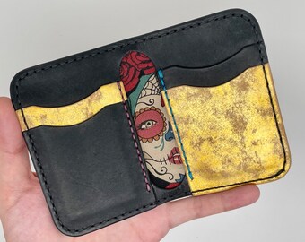 BM Mercury Patchwork - Slim Custom Minimalist Handmade Leather Wallet