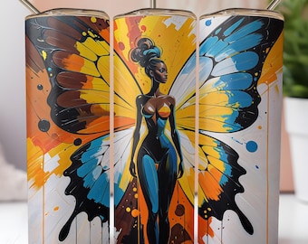 Black Girl Tumbler Wrap | History Month 20oz Tumbler Wrap Sublimation Design | Black Woman Tumbler Templates PNG | African American Art