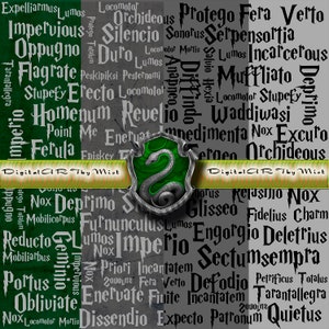 Magic Wizard Digital Scrapbooking Paper Instant Download | Incantations Spells In Colors Magic House | In Colors Wizard School Part2
