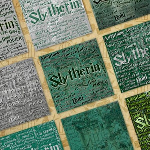 Magic Wizard Digital Scrapbooking Paper Instant Download | Incantations Spells in Green colors Wizard house - Wizarding School Magic