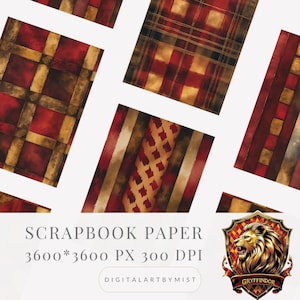 Wizard Digital Scrapbooking Paper Instant Download | Magic Incantations Spells in colors Wizard house - Wizarding School Magic