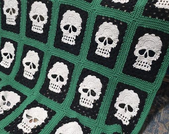 crochet skulls blanket