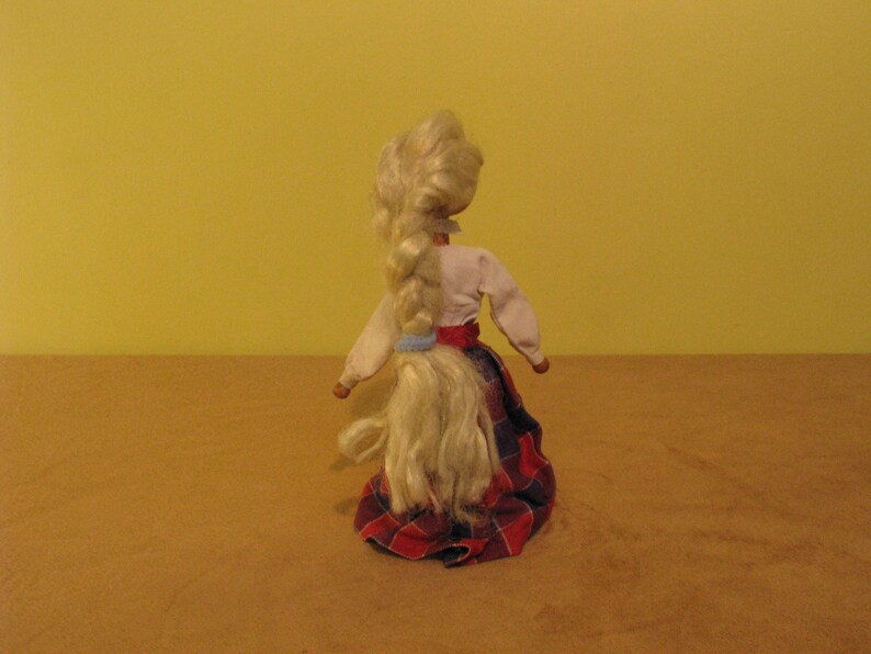 Latvian vintage Wooden Doll girl in national costume image 3