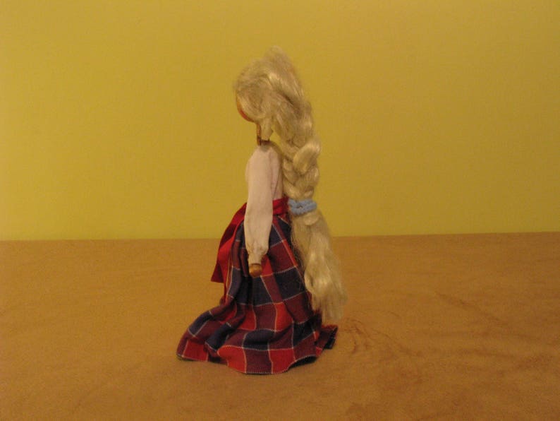 Latvian vintage Wooden Doll girl in national costume image 2