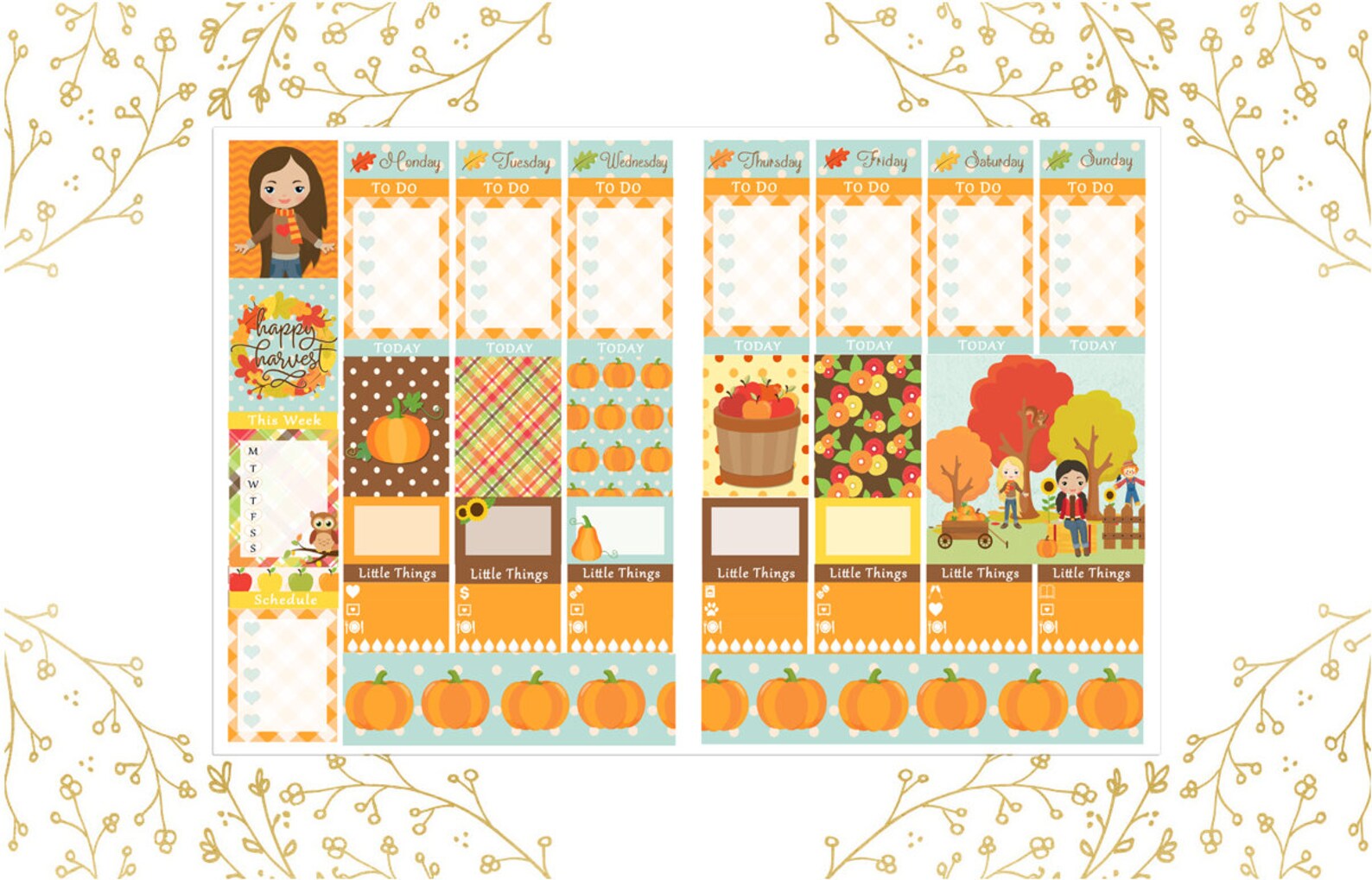 Fall Festival Printable Planner Stickers Instant Download - Etsy