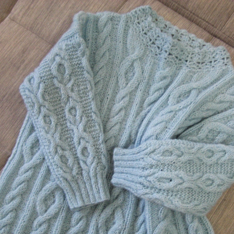 Blue and White Knit Sweater Etsy