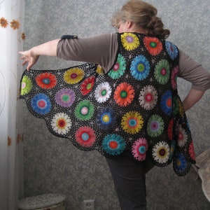 granny square crocheted vest