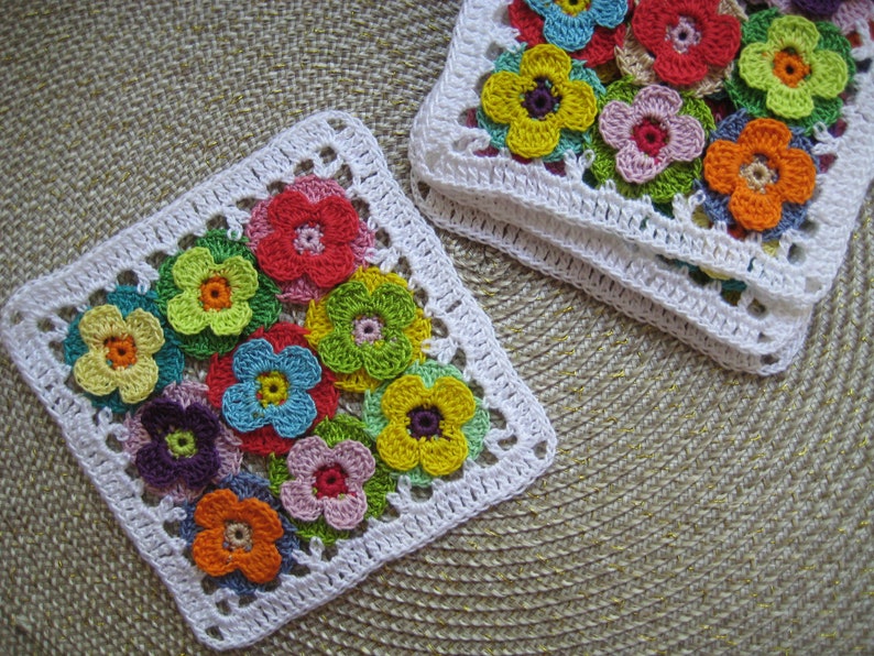 Crochet coasters lace doilies table placemats flower doilies set of 6 pcs country house decor