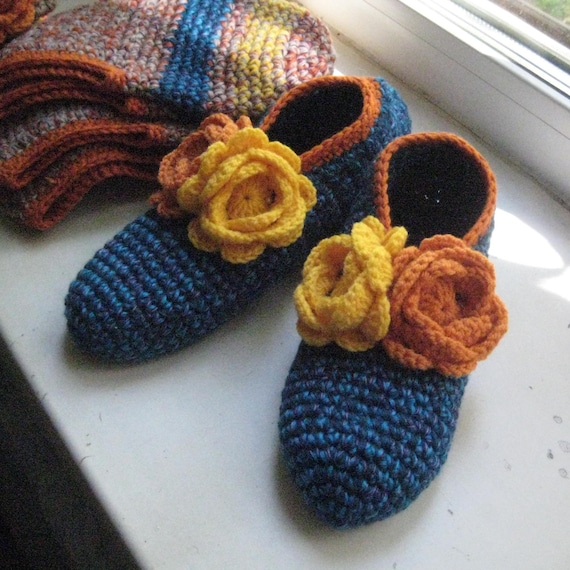 Pantuflas de lana tejidas a mano para mujer y hombre, cálidas y