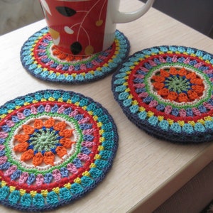 Set of 6,12,18,24 Crochet Stands/100% Cotton drinking stand, knitted mug mats, Spring and summer decor, Votive candle mats