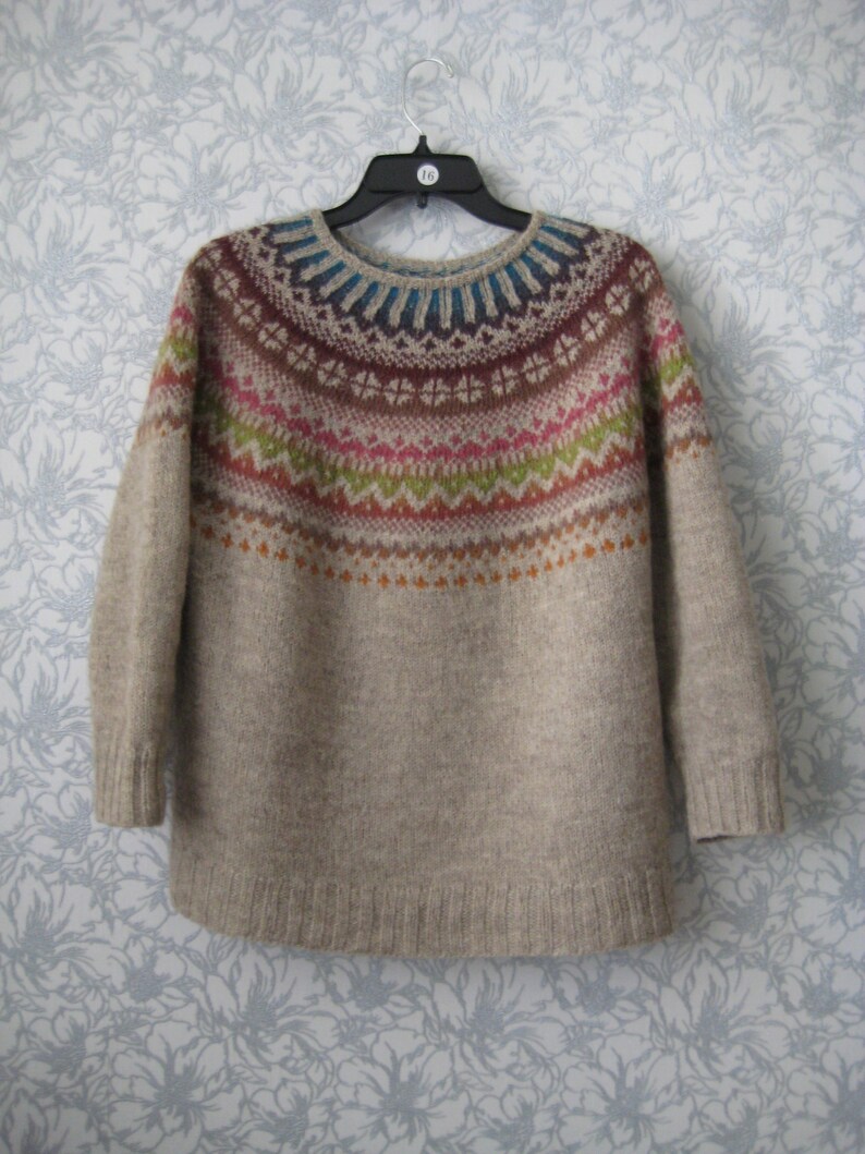 Icelandic sweater wool sweater organic traditional pattern | Etsy