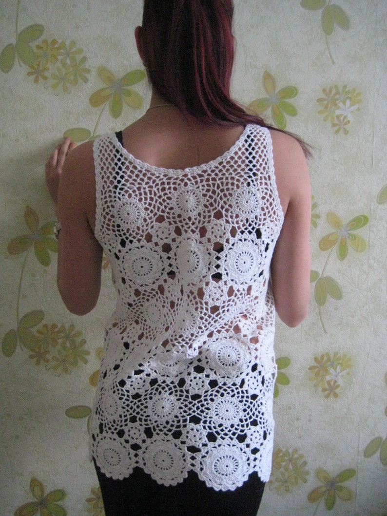 Crochet Lace Top Cotton White Top Beach Top Everyday Top - Etsy