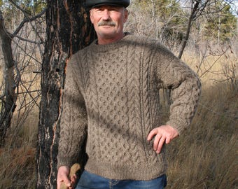 The sweater is made of natural yarn 100% wool sweater winter sweater handmade sweater goat sweater mens womens unisex