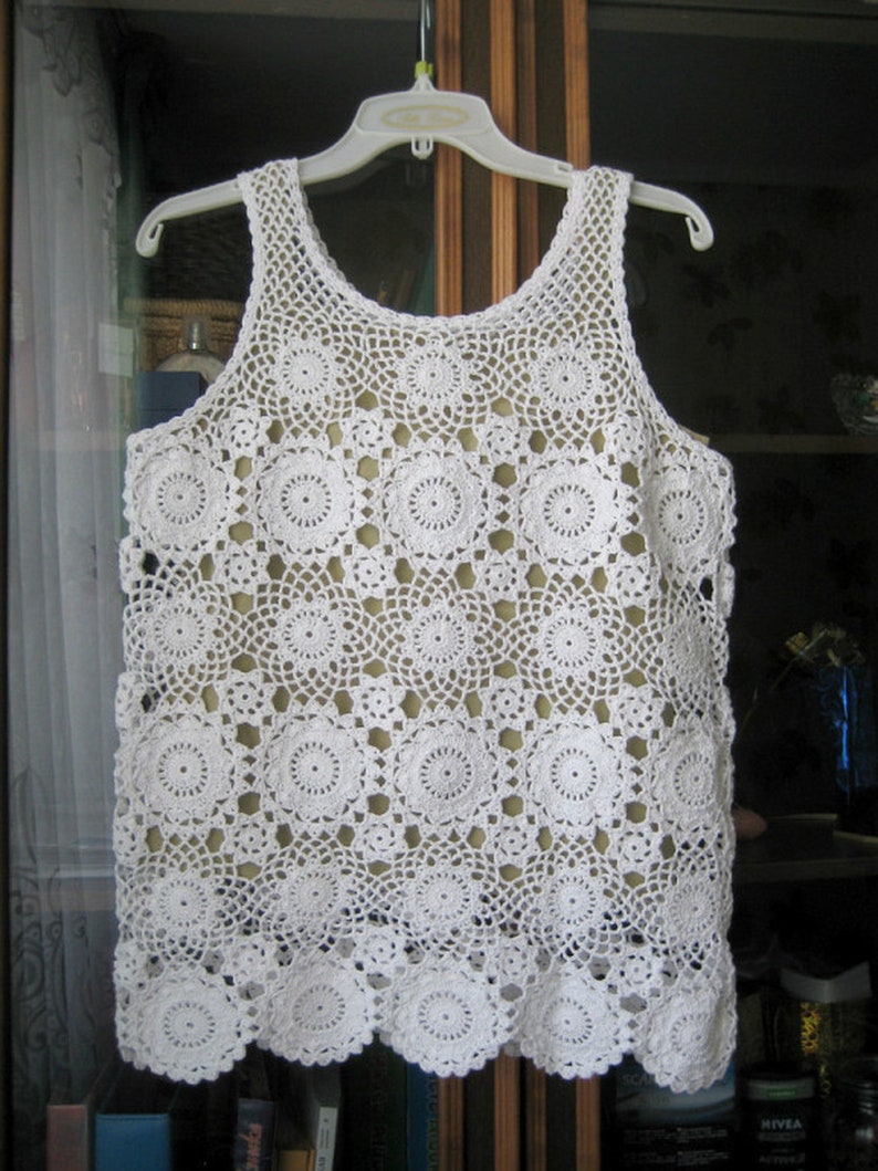 Crochet Lace Top Cotton White Top Beach Top Everyday Top - Etsy