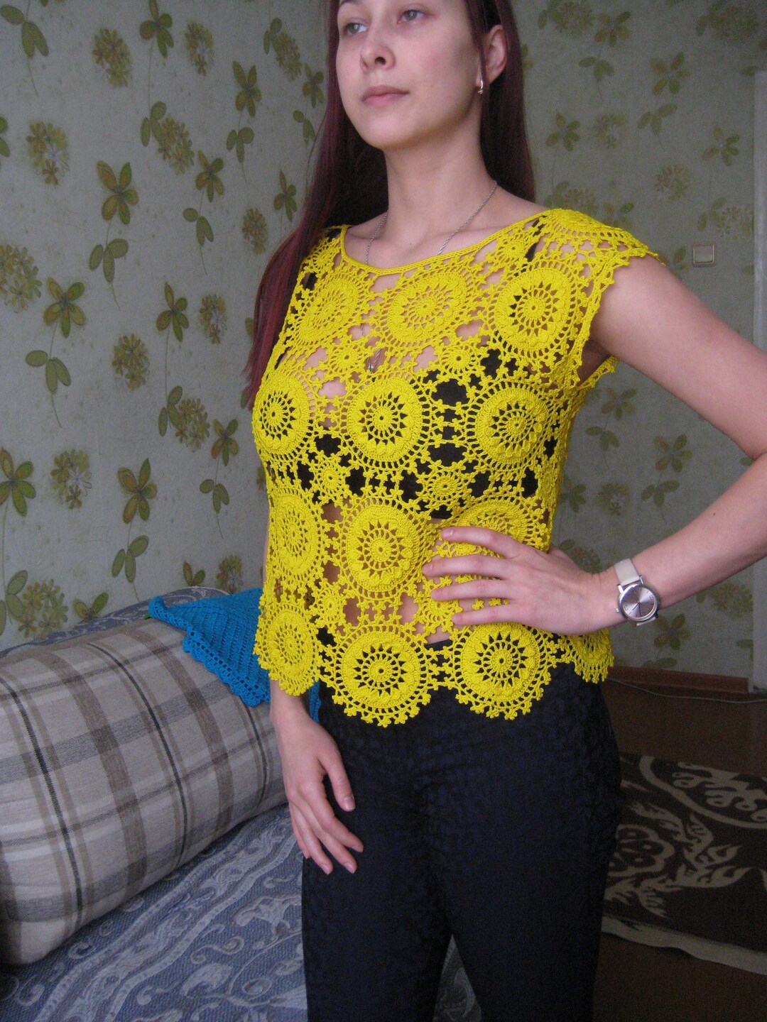 Sexy Crochet Lace Crop Top Crochet Motifs Romantic Top Etsy Canada