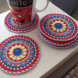 Birthday gift Christmas gift Mother\u2019s Day gift Set of 2 crocheted drinks coasters 100/% cotton