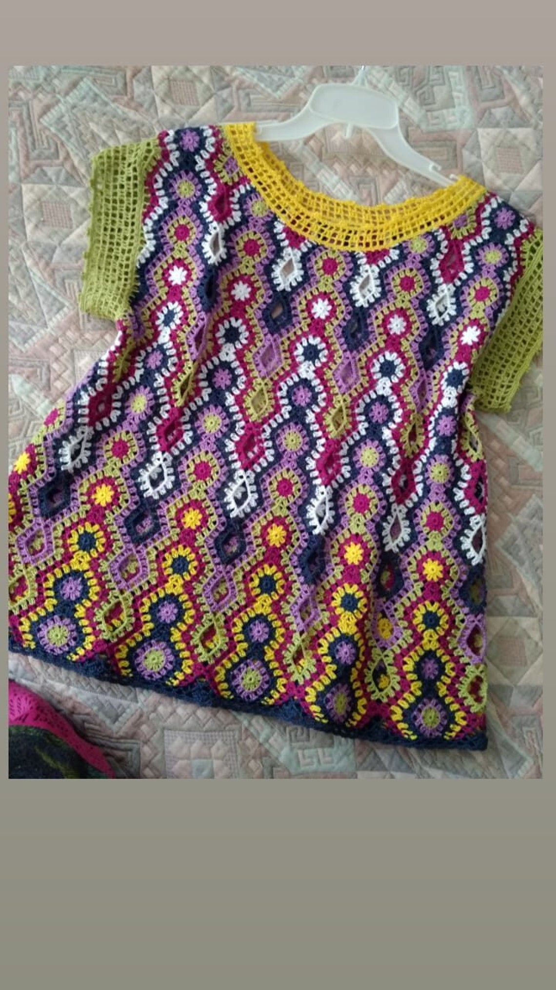 Multicolored Crochet Top/women's Cotton Top - Etsy