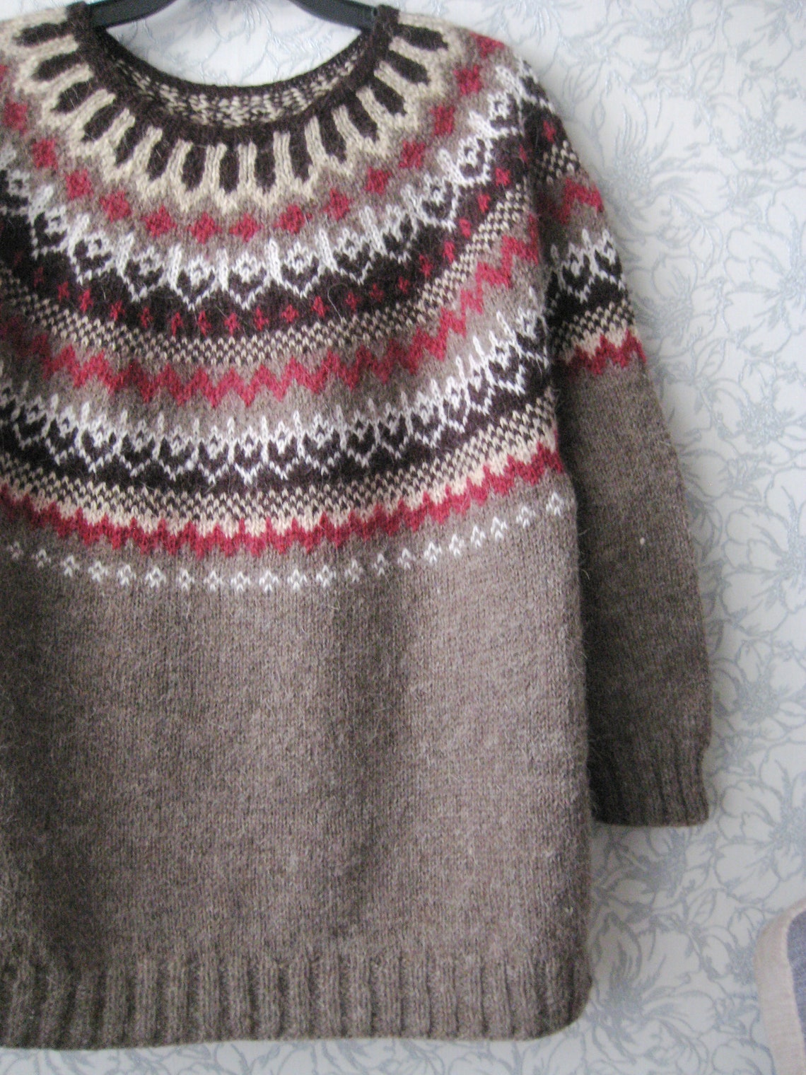 Icelandic Sweater Wool Sweater Organic Traditional Pattern - Etsy
