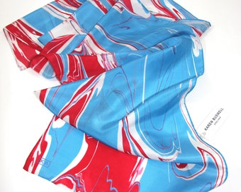 UK Printed Marbled Scarf in 100% Silk