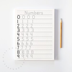 Number Tracing Worksheet Digital Download / Number Practice, Learning Numbers, Preschool Worksheet, Learn to Write, Number Worksheet, 1-10