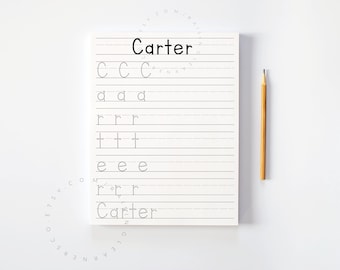 Custom First Name Handwriting Practice Worksheet Digital Download / Letter Tracing Worksheet, Name Practice, Learn to Write, Preschool Sheet