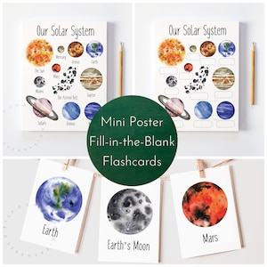 Our Solar System Pack Digital Download / Solar System Printable, Solar System Flashcards, Planets Worksheet, 3 Part Cards, Planets Printable
