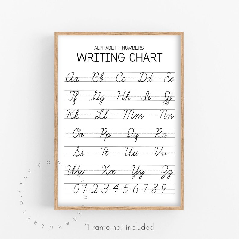 Cursive Writing Chart Poster unframed / Cursive Alphabet - Etsy
