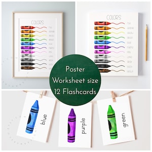 Paquete de colores para preescolar: descarga digital / Colores para imprimir, Colores para imprimir, Tarjetas didácticas de colores, Póster de colores, Identificación de colores, Educación en el hogar
