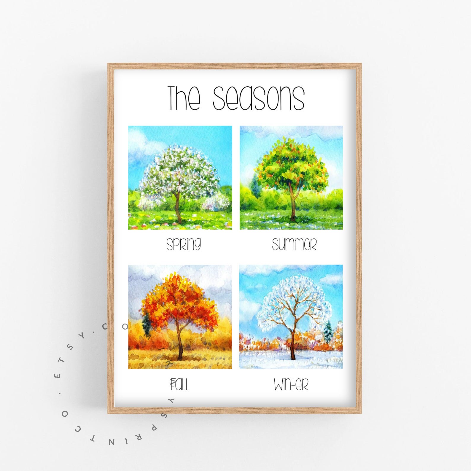 The Seasons Digital Print / Four Seasons Printable Seasons | Etsy